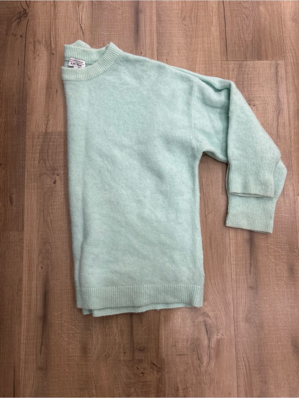 & Other Stories Mint Green Crewneck Knit Wool Sweater